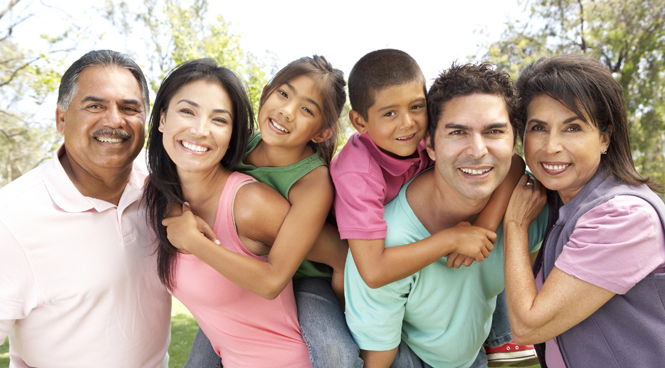 family smiling